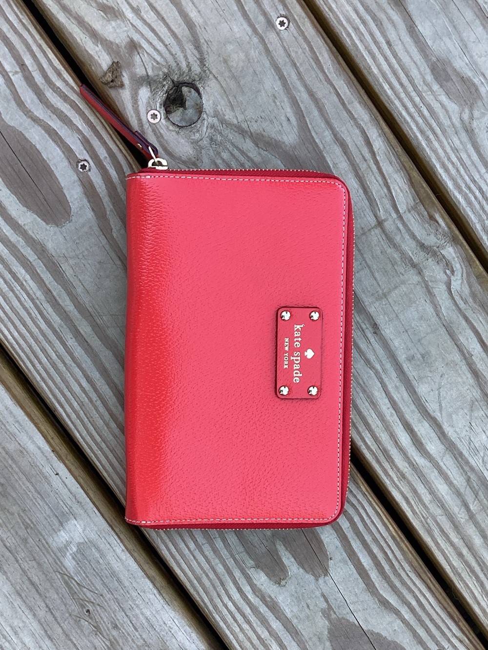 kate spade Coral-Red Zip Around Wallet